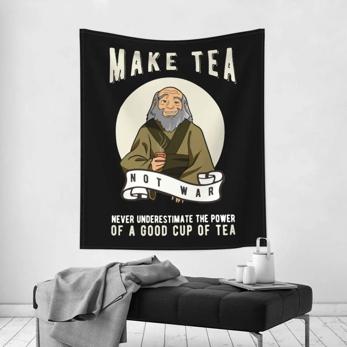 Iroh Make Tea Avatar The Last Airbender Tapestry Colorful Wall Hanging Decoration for Bedroom Table Cover Mandala Tapestries