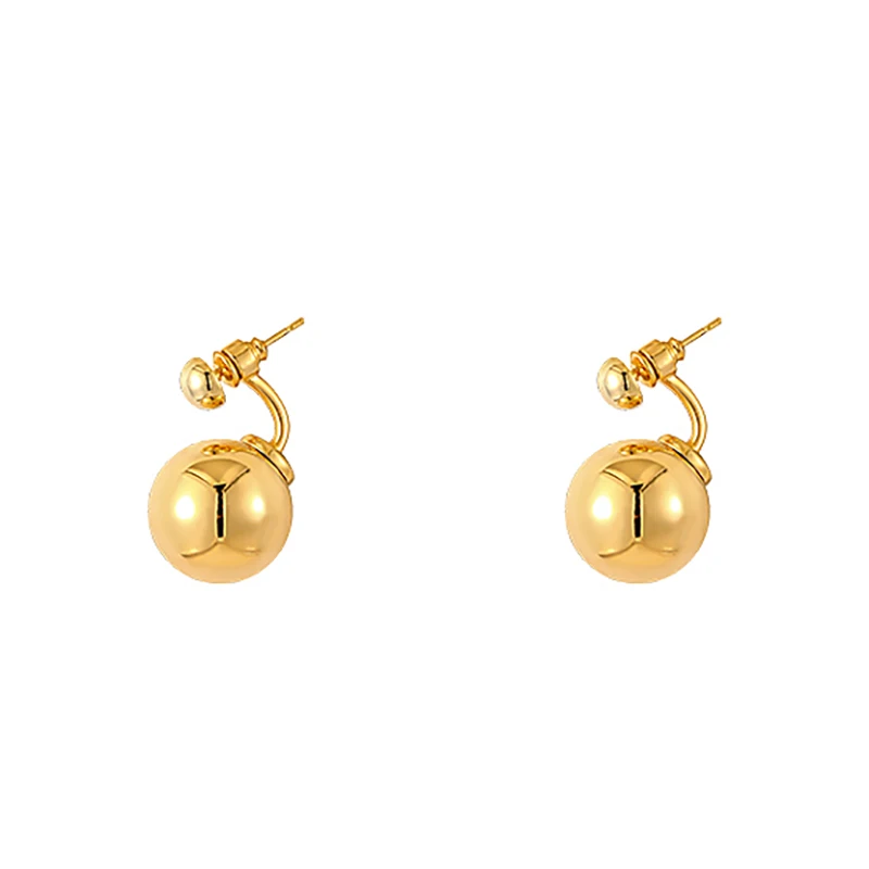 Luxury retro gold Color ball pendant earrings 2025 Fashion Design Jewelry For Women's Christmas Minimalist Eardrop Accessories