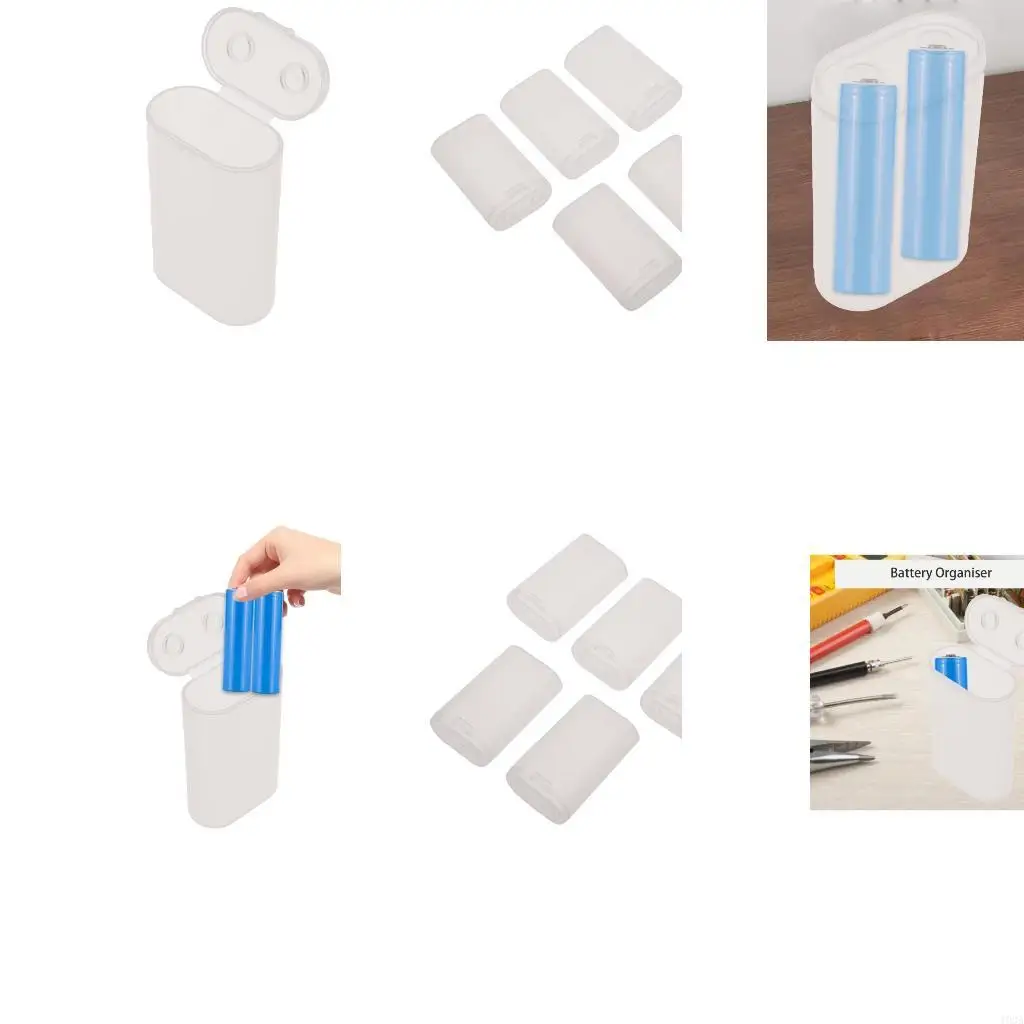 193A Convenient Battery Storage Case for 2pcs 21700 Batteries Secure &Organize Batteries with this PP Storage Case Box