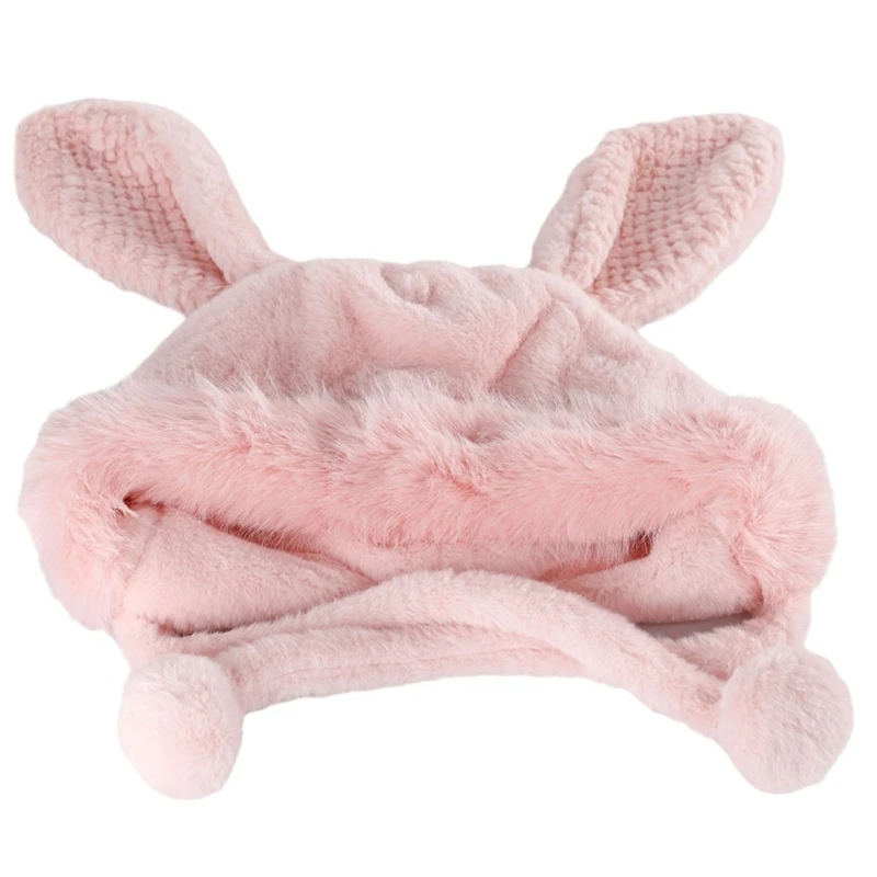 Chapéu pelúcia peludo longo orelha coelho chapéu adorável menina traje feminino foto headwear dropship