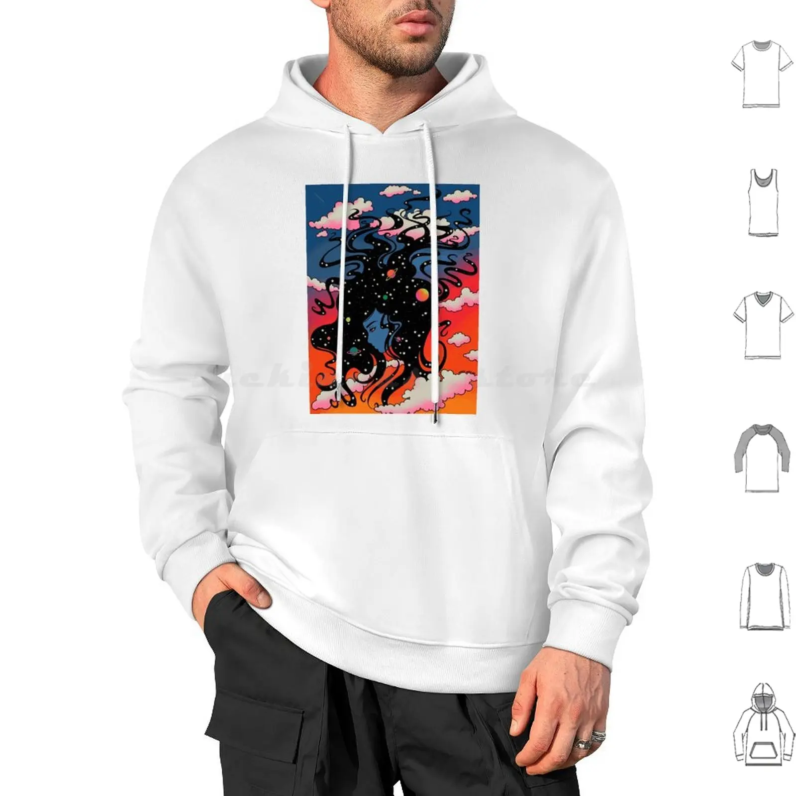 You’Ve Got The Universe In Your Hair Hoodie cotton Long Sleeve Psychedelic Retro Groovy 70S 60S