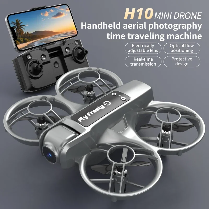 Dron H10, gafas de realidad virtual, visualización de video en tiempo real, desplazamiento de 360 grados, cámaras duales, modo de vuelo sin cabezal