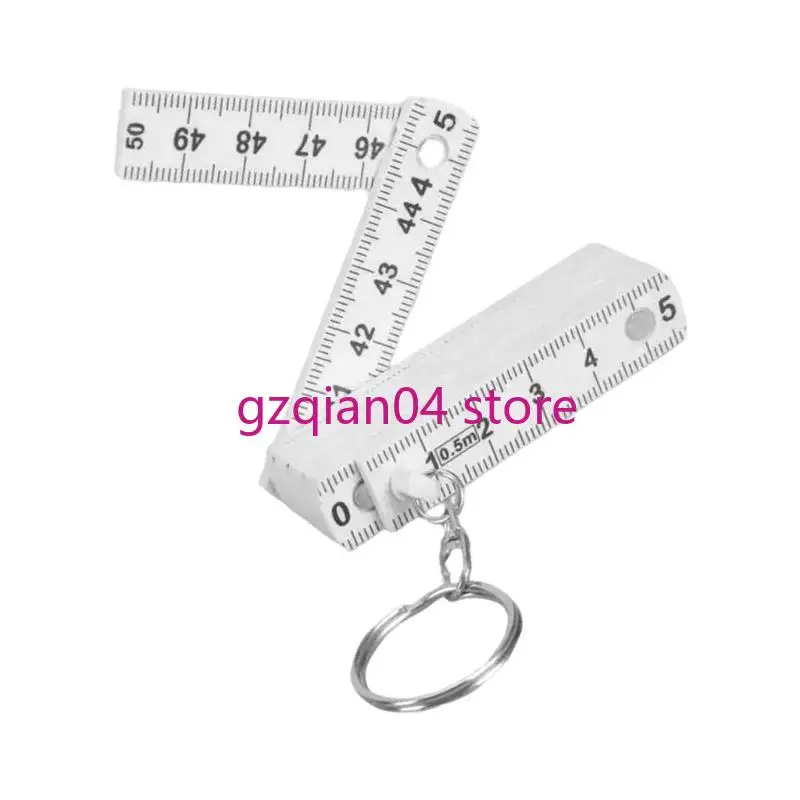 

N7MD Practical 50cm Metric Folding Ruler Keychain For DIY And Professional