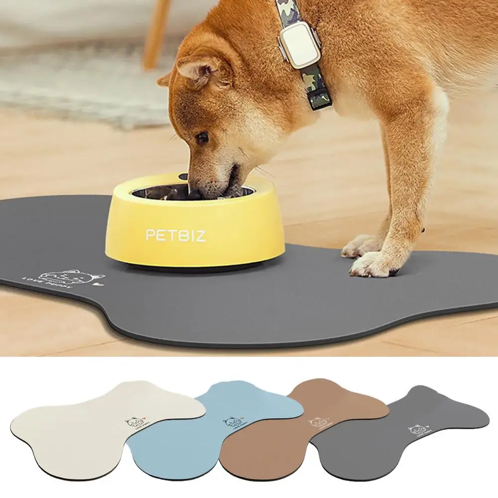 Fast Water Absorption Pet Placemat Non-slip Bottom Bone Shape Scratch-resistant Pet Dog Cat Bowl Placemat Pad Mat Pet Supplies