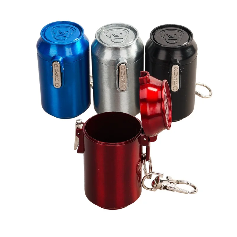 

Mini Portable Ashtray Keychain Metal Can Shape Cigarette Ashtray for Car Pocket & Outdoor Smoking Accessories