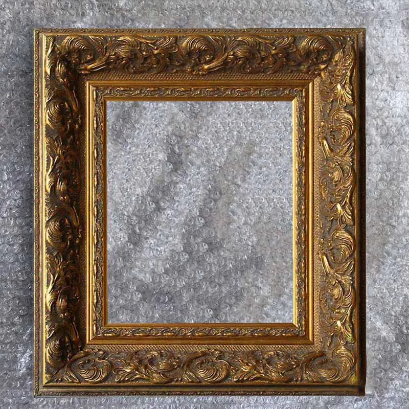 European Gold Picture Frame, High-Grade Oil Painting Frame, Gold Foil Old Solid Wood, Photo Frame Size Can Be Customized