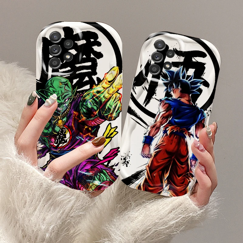 Luxury D-Dragon Ball Saiyan For Samsung A55 A54 A53 A52 A35 A34 A33 A32 A25 A24 A23 A22 A21S A15 A13 A14 5G Wave Oil Cover