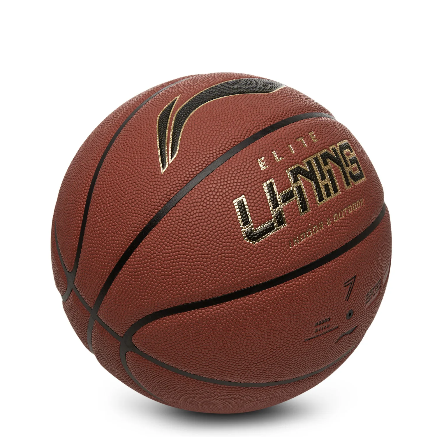 Balón de Baloncesto Li-Ning Unisex B8000 Elite para Interior y Exterior, Talla 7, Sin Inflar, Estable y Duradero, Balón de Competición LiNing ABQW009