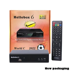 Hellobox6 위성 TV 수신기, 멀티 스트림/T2MI 셋톱 박스 디코더, DVB S2/S2X 튜너 수신기, USB 와이파이 포함, H.265 HEVC 1080P