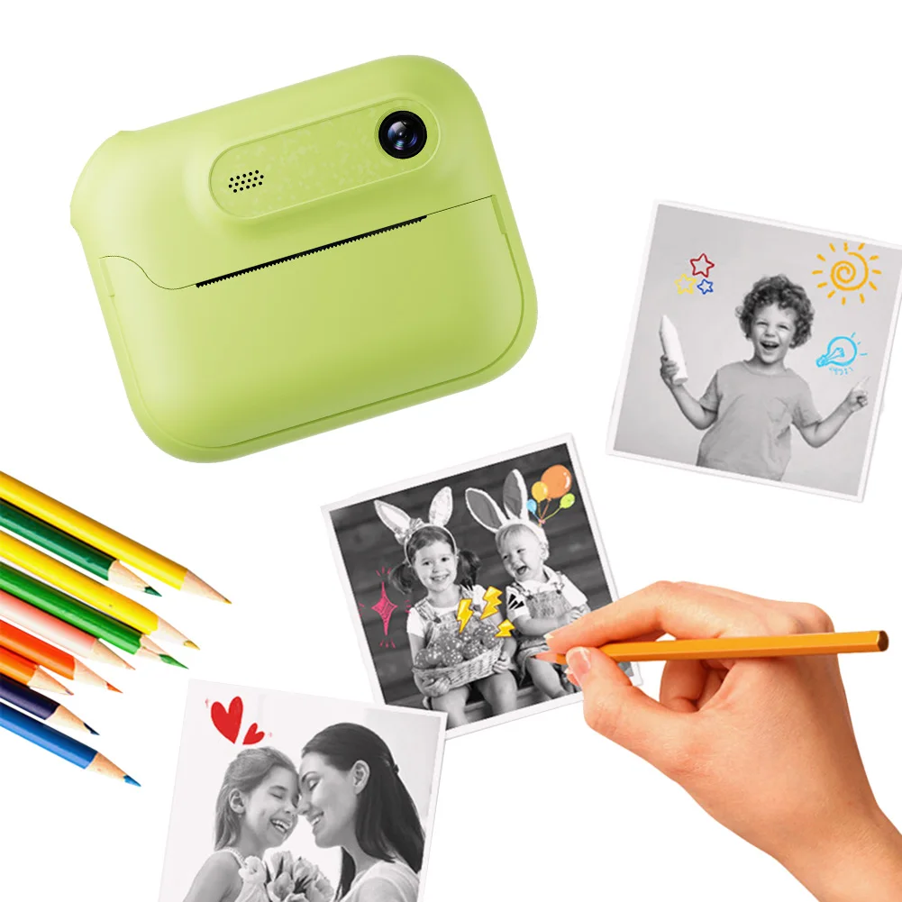 Câmera de impressão instantânea câmera de vídeo digital 1080p mini câmera de impressão térmica suporte 17 idiomas impressora de câmera infantil por 5-13 anos