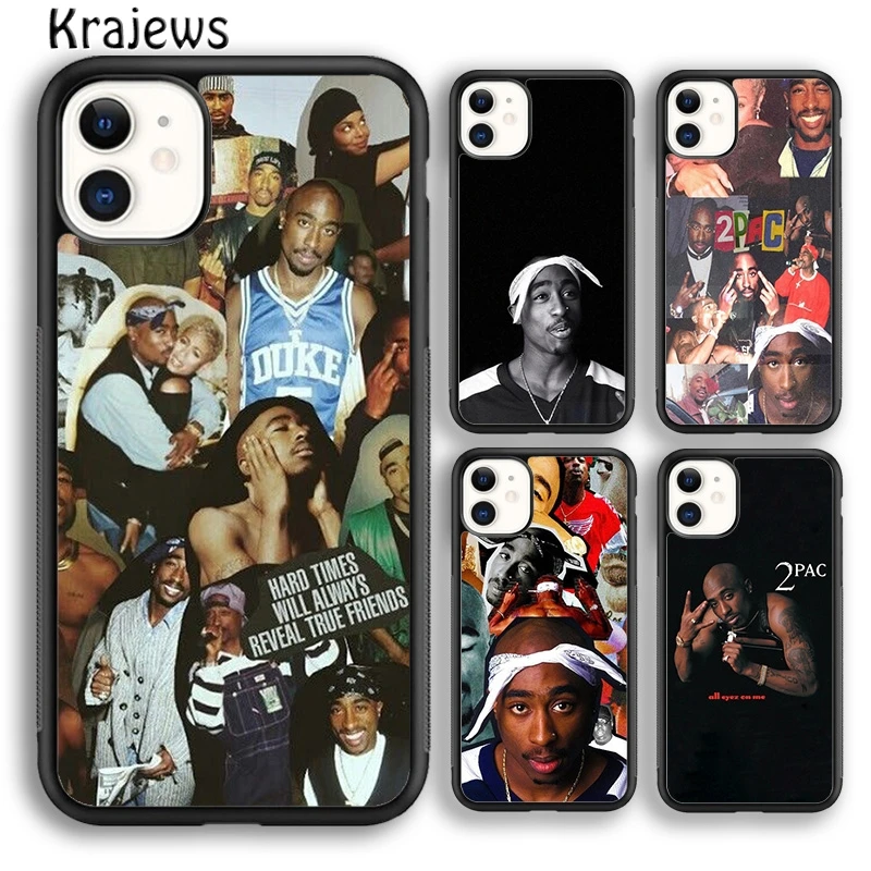 Krajews Rap Rapper 2pac Tupac Shakur Phone Case Cover For iPhone 16 15 14 plus XS XR 11 12 mini 13 pro max Fundas