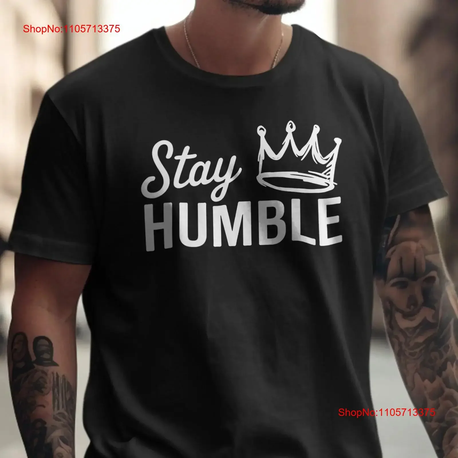 Motivational Saying Stay Humble T Shirt Crown Design for Inspiration Positive Message Trendy Apparel vintage Washed Unisex