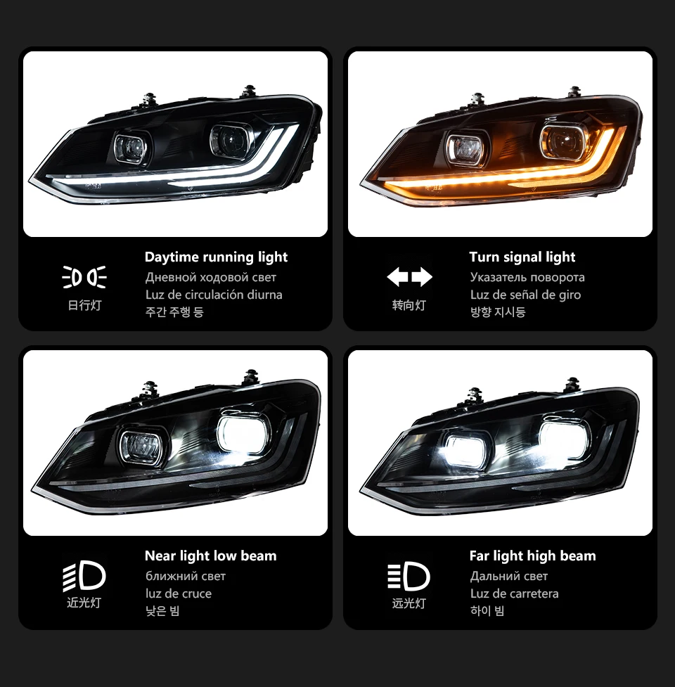 AKD LED Światła Samochodowe do VW Polo Reflektor 2011-2023 Volkswagen Vento LED Soczewka Projektorowa DRL Hid Lampa Przednia Bi Xenon Akcesoria — zdjęcie 7