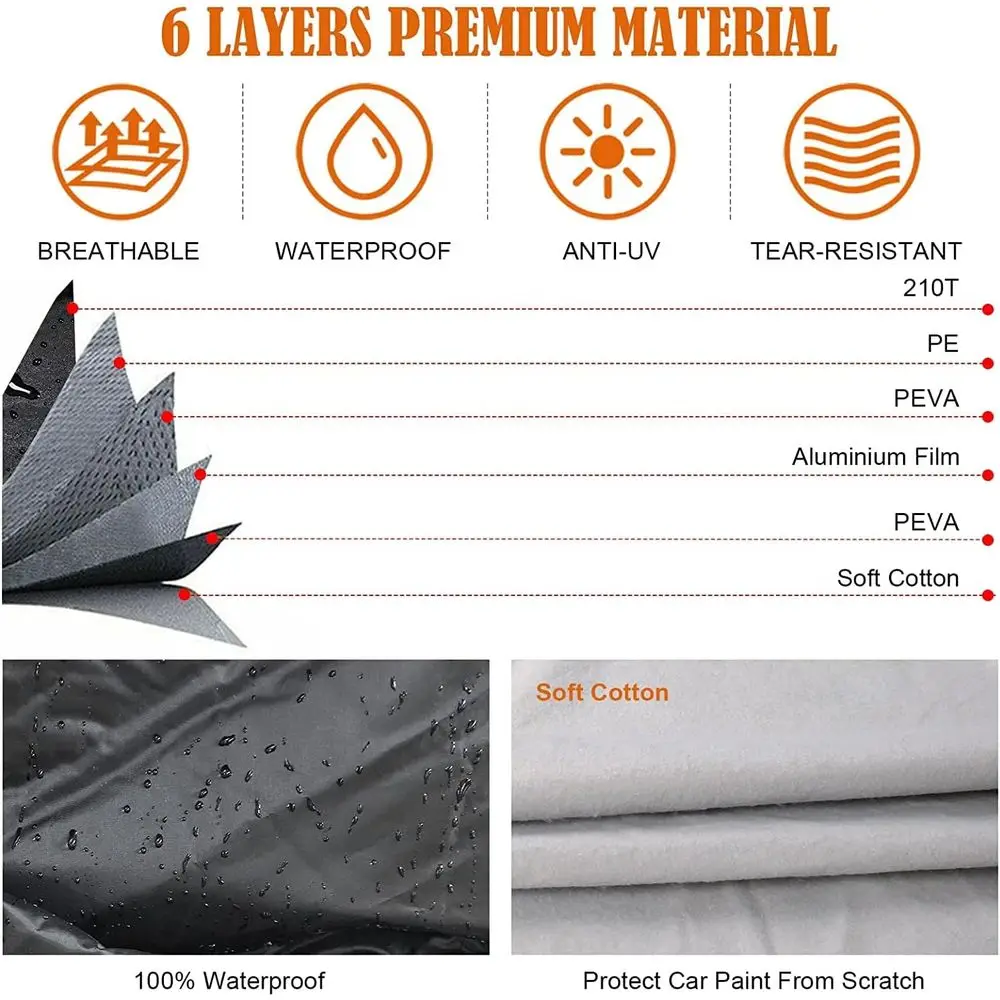 Copertura per auto impermeabile 210T per tutte le stagioni per Cadillac DeVille Berlina/Coupe 1989-2005 con accesso alla porta con cerniera