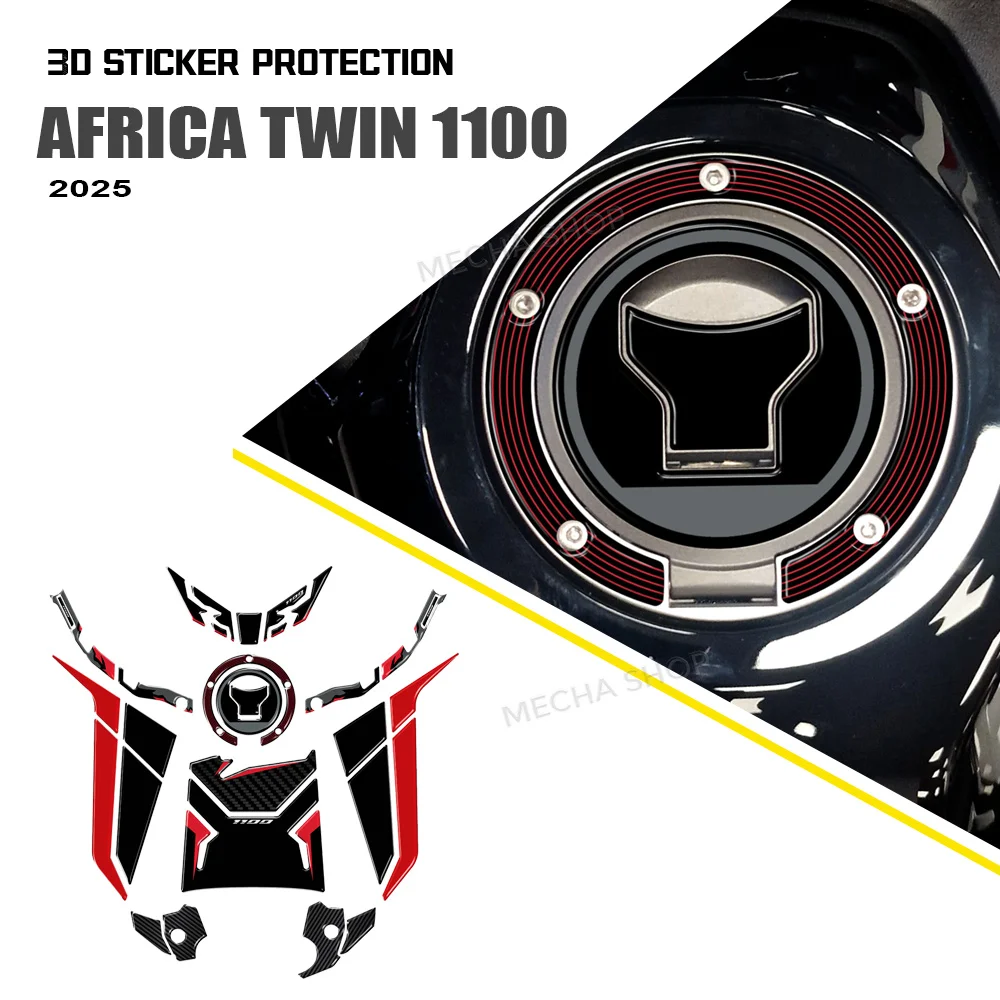 

For CRF 1100L Africa Twin CRF1100 Accessories 2024 - 2026 Tank Pad 3D Epoxy Resin Sticker Protection Kit