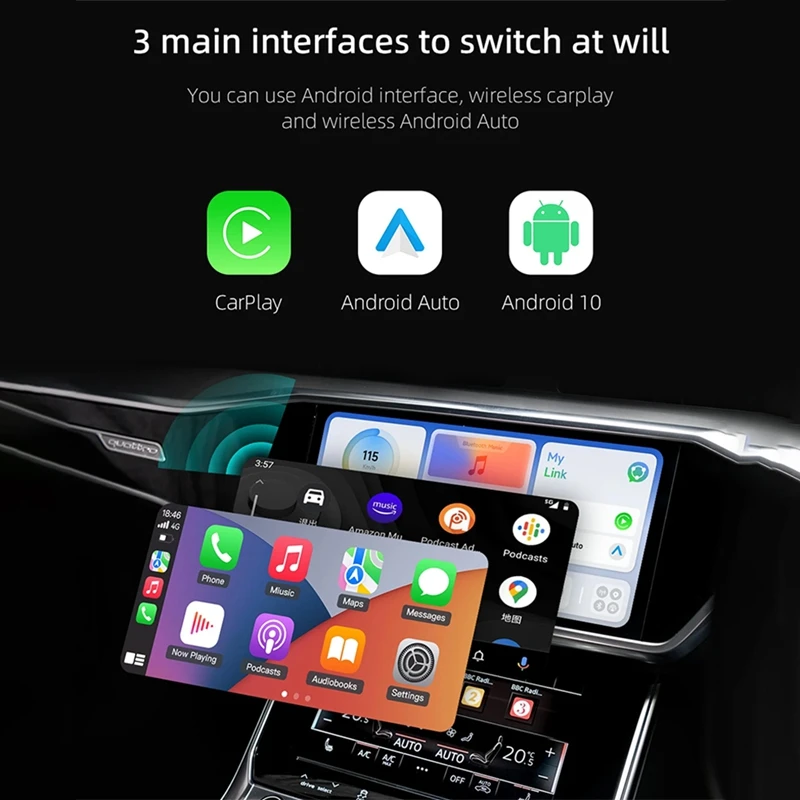 Carplay Ai Box Wireless Carplay Adapter Wireless Android Auto Custom Interface Mobile Apps 4G LTE GPS Spare Parts