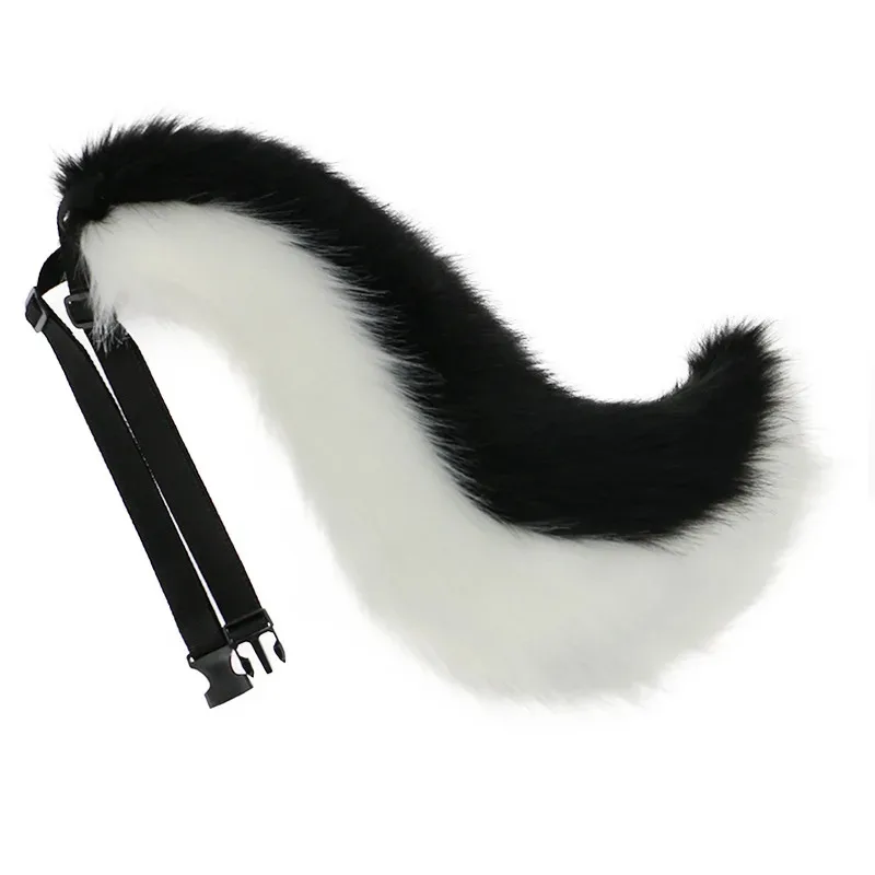 Beast Furry Wolf Tail Anime Cat Fox Tails Plush Cosplay Costumes Big Tails Lolita JK Handmade Belt Adjustable Fursuit Tail Pros