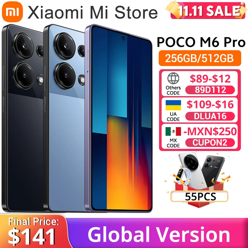 POCO M6 Pro Global Version Helio G99 Ultra 120Hz Flow AMOLED 64MP Triple Camera with OIS 67W turbo charging