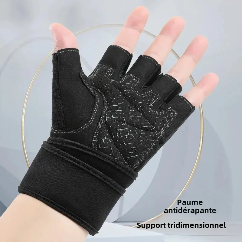 

Gym Gloves Grips Anti-Skid Wrist Straps Protector for wrist training anti-slip half finger movement anti-cocoon Palm Protection