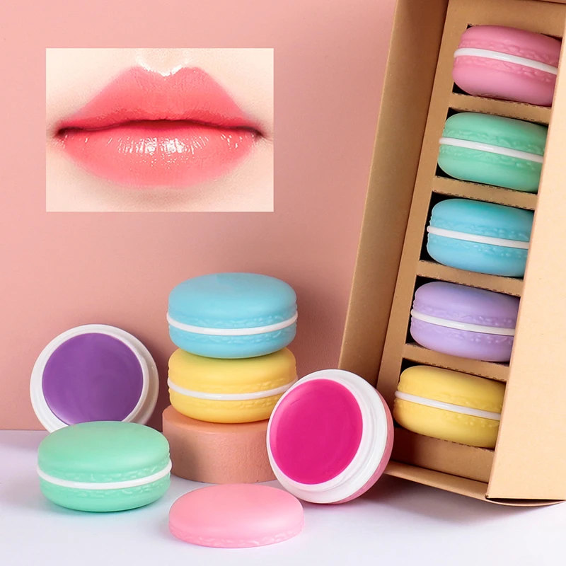 20sets Lip Balm 5 in 1 Macarons Lip Care Wholesale Vegan Cruelty Free Private Label Custom Moisturizing Hydrating Lip Oil