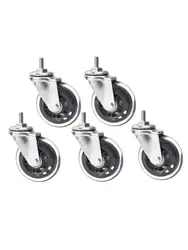 5 Pcs/Lot 3 Inch M8 Screw Pu Polyurethane Roller Ice Wheel Computer Chair Swivel Caster Silent Universal Pulley