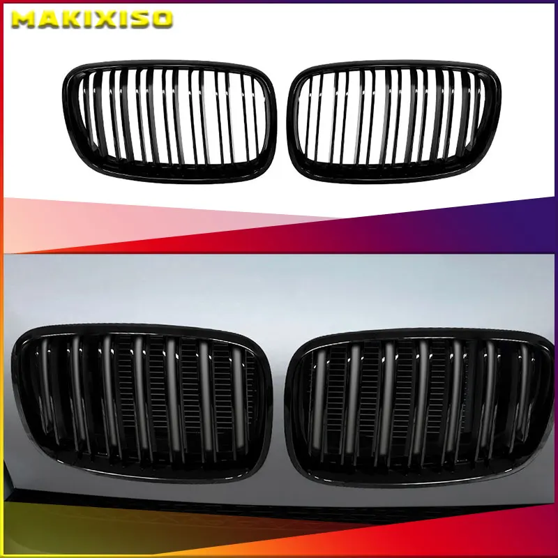 Front Kidney Grille Glossy Black Sport Racing Intake Grill Fit For BMW X5 X6 E70 E71 2007-2013,Car Accessories