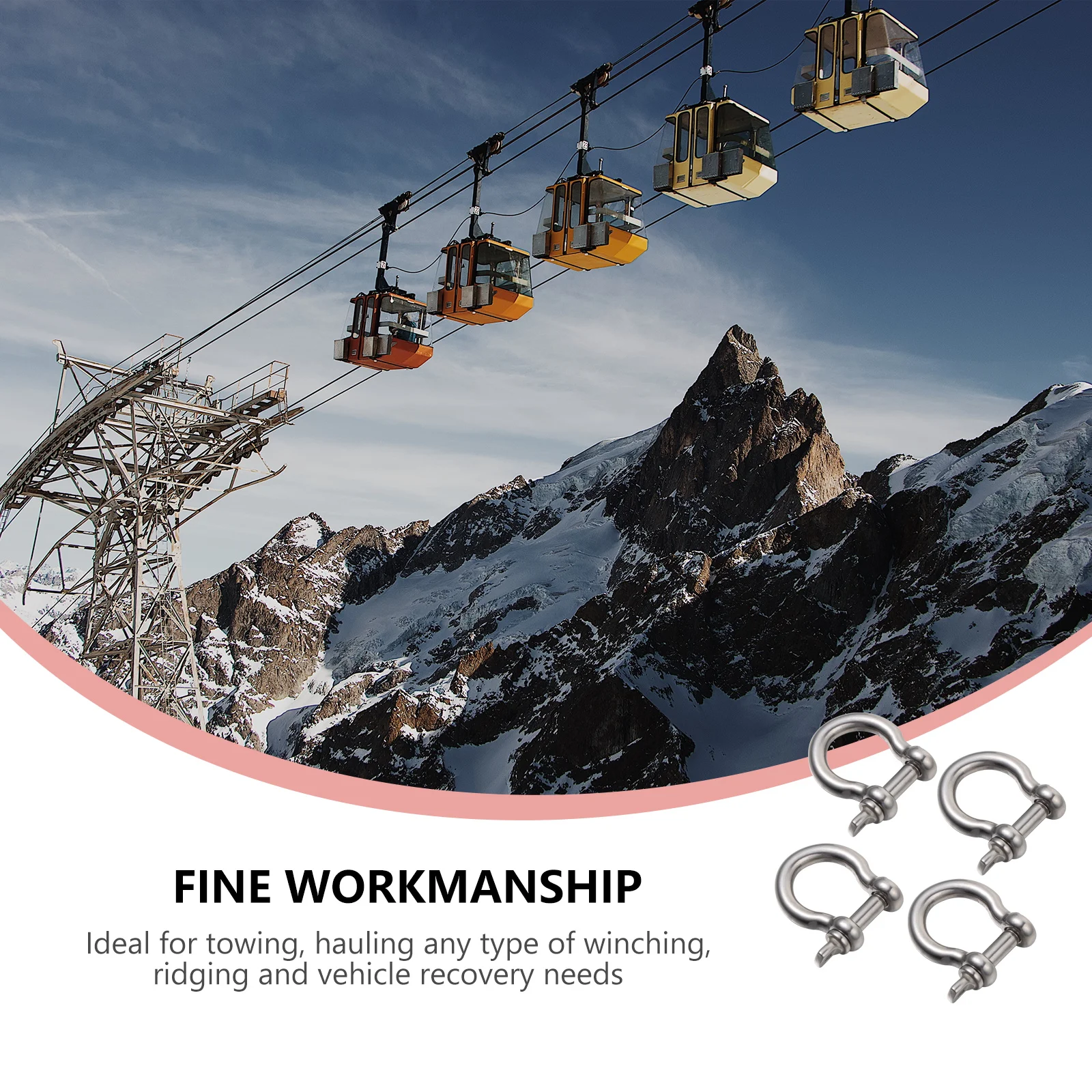 

Horseshoe Shackle D Shape Heavy Duty Stainless Steel Towing Hauling Winching Vehicle Lifting Shackles Boat Bow
