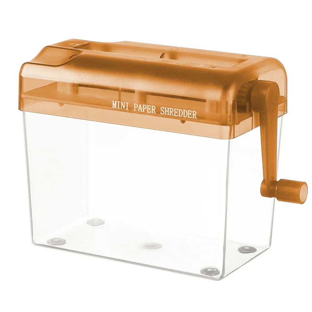 Mini Manual Paper Shredder Hand Crank Non-slip Base Document Destroyer ABS Transparent Documents Paper Cutting Tool Bills