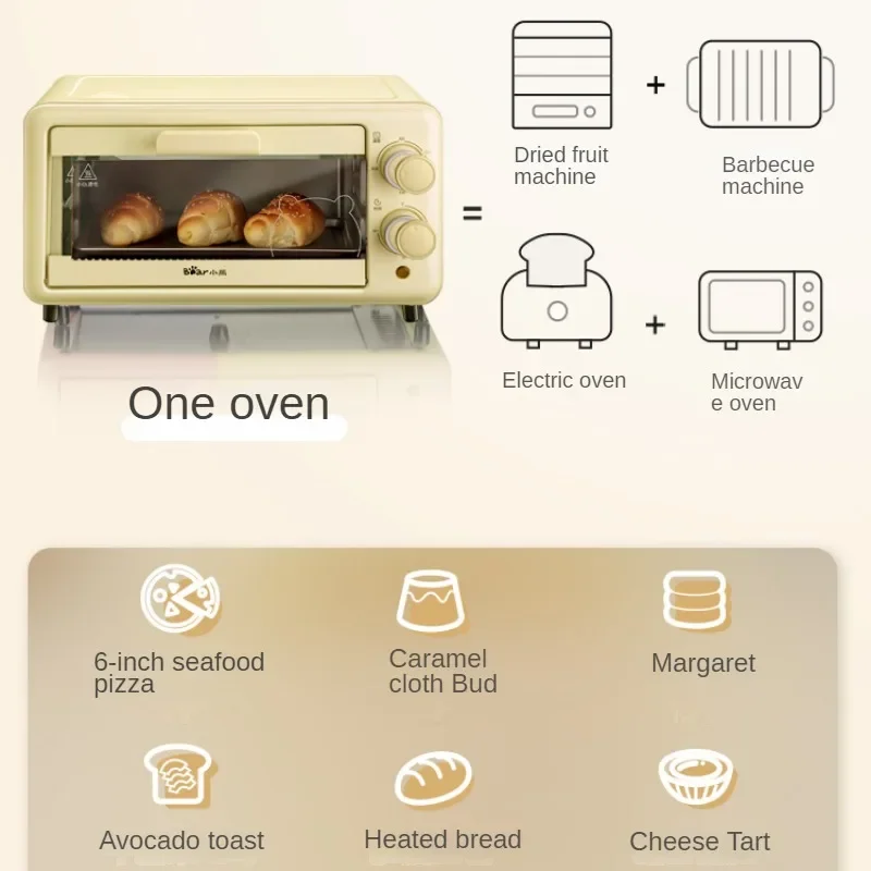 Mini horno eléctrico multifuncional Para el hogar, cocina pequeña De 10l, accesorios De cocina Para Panaderia, nuevo