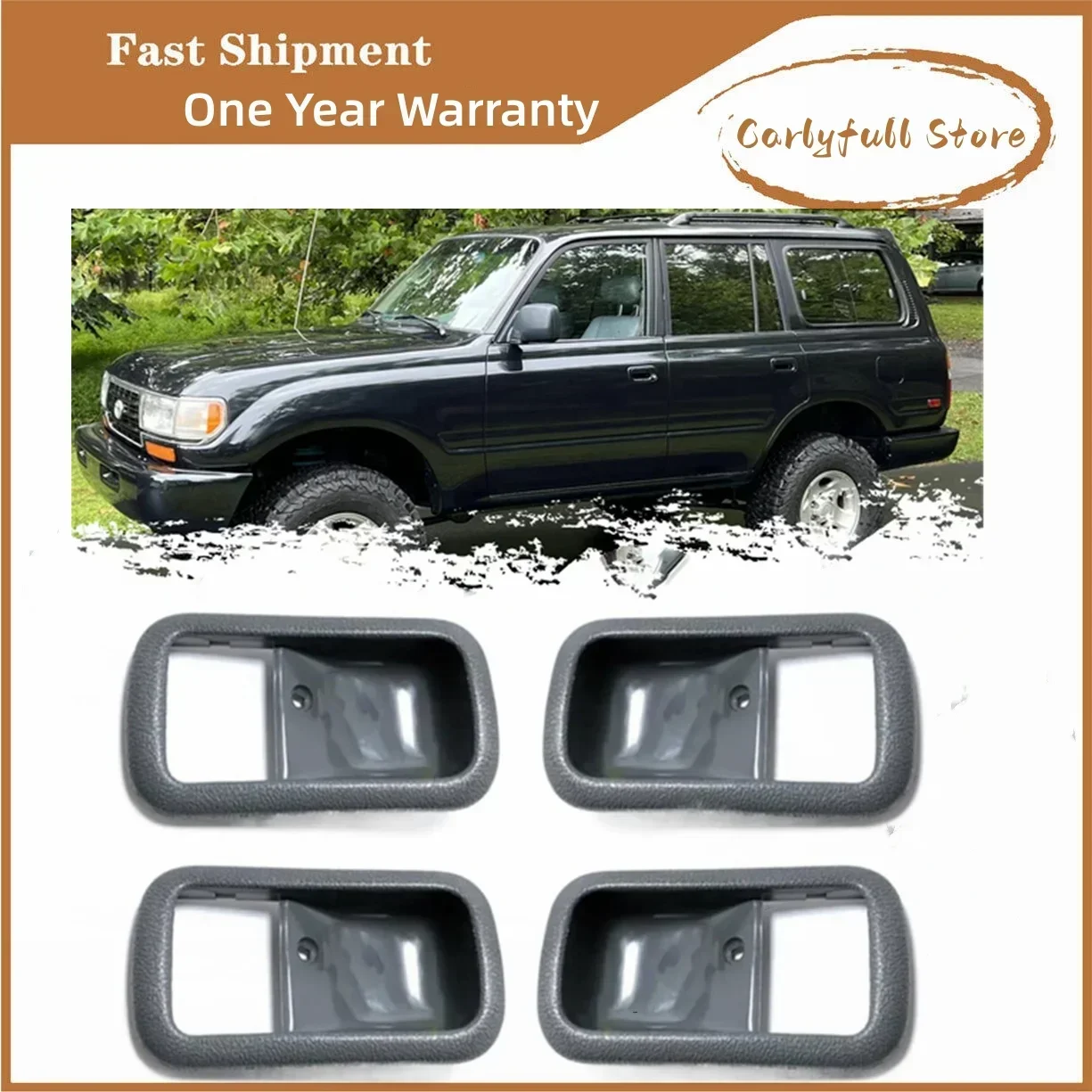 For Toyota Land Cruiser Lexus LX450 1991-1997 Car Inner Door Handle Bezel Front Rear SET 69277-60010-03 69278-60010-03