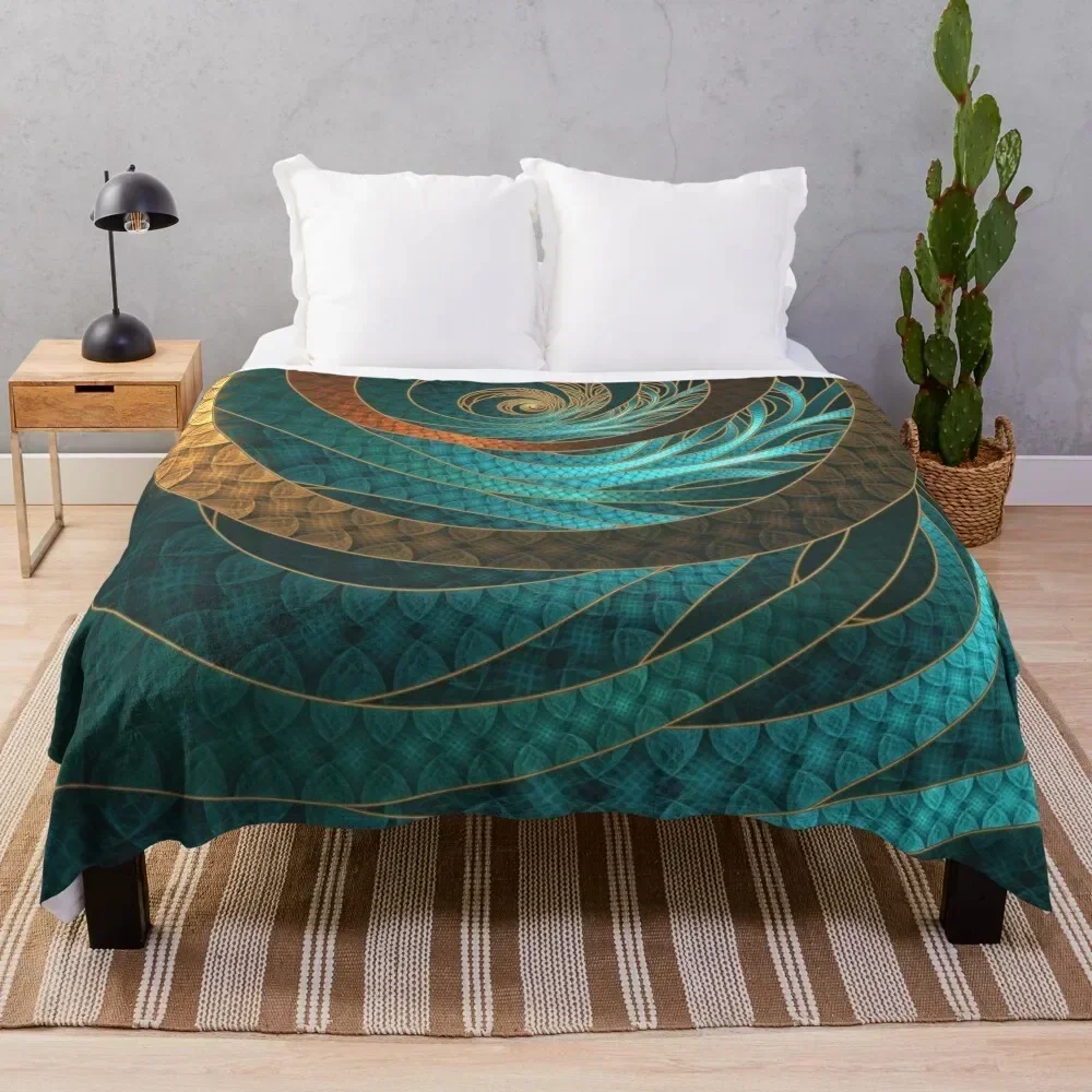 

Beautiful Corded Leather Turquoise Fractal Bangles Throw Blanket warm for winter warm winter Blankets