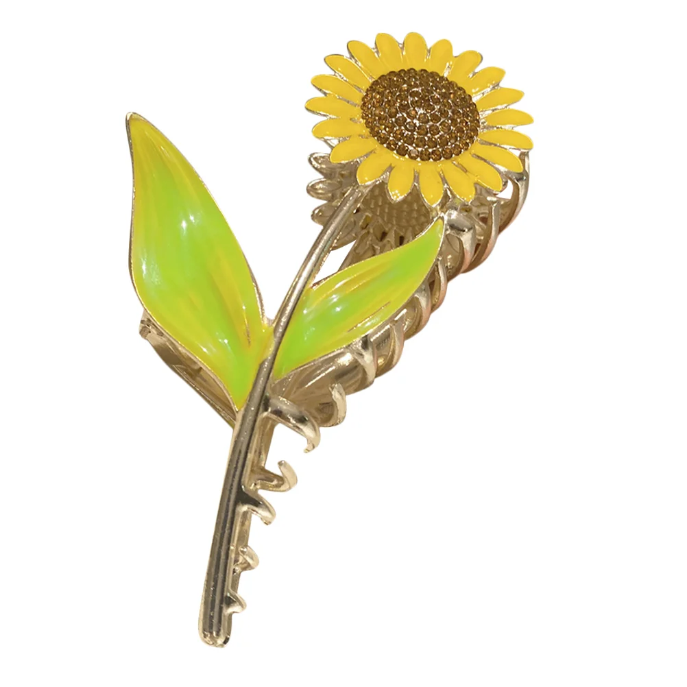 Hairpin Sunflower Accessory Floral Clip Hairpiece Accessories Claw Alloy Claws For Women Snap Clips Barrettes