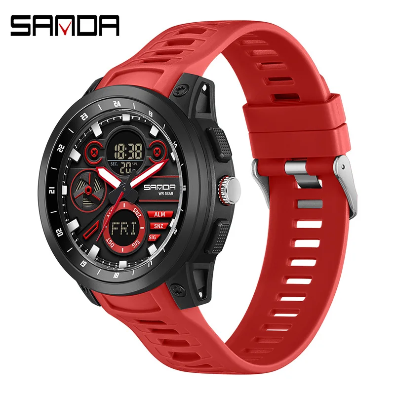 SANDA Hot Sale Student Watch Trend Multifunctional Daylight Saving Time Watch Waterproof Alarm Clock Reminder Electronic Watch