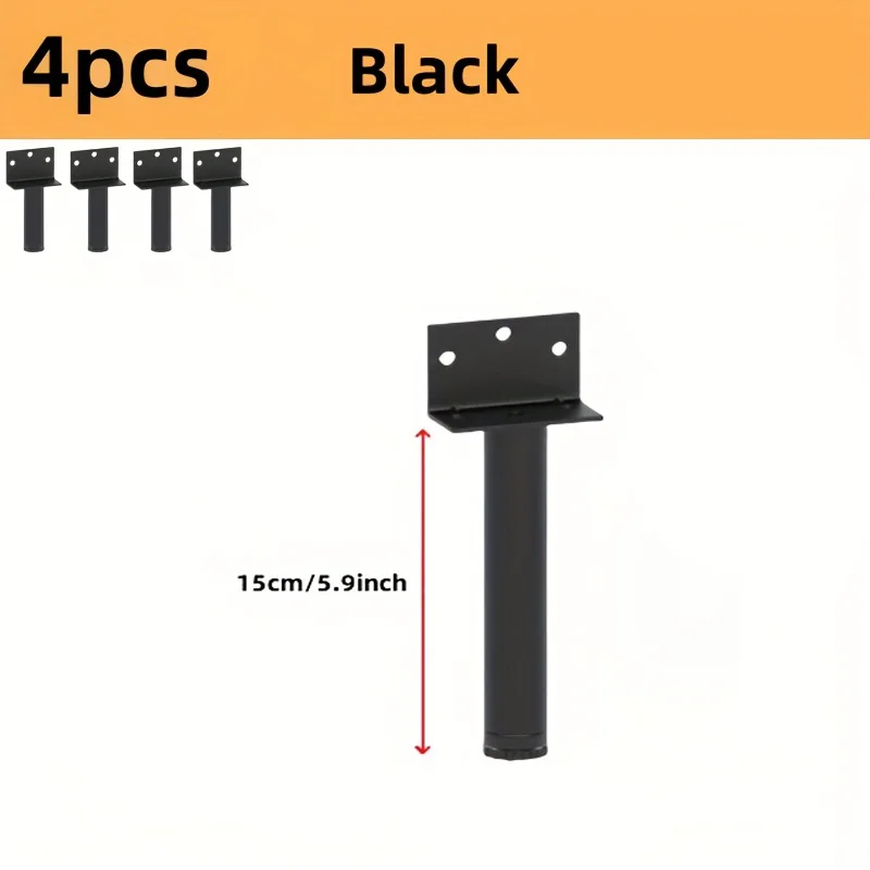 4pcs Multifunctional Metal Replacement Legs/Adjustable Height Furniture Feet Suitable for Cabinets Sofas Wardrobes Bedside Table