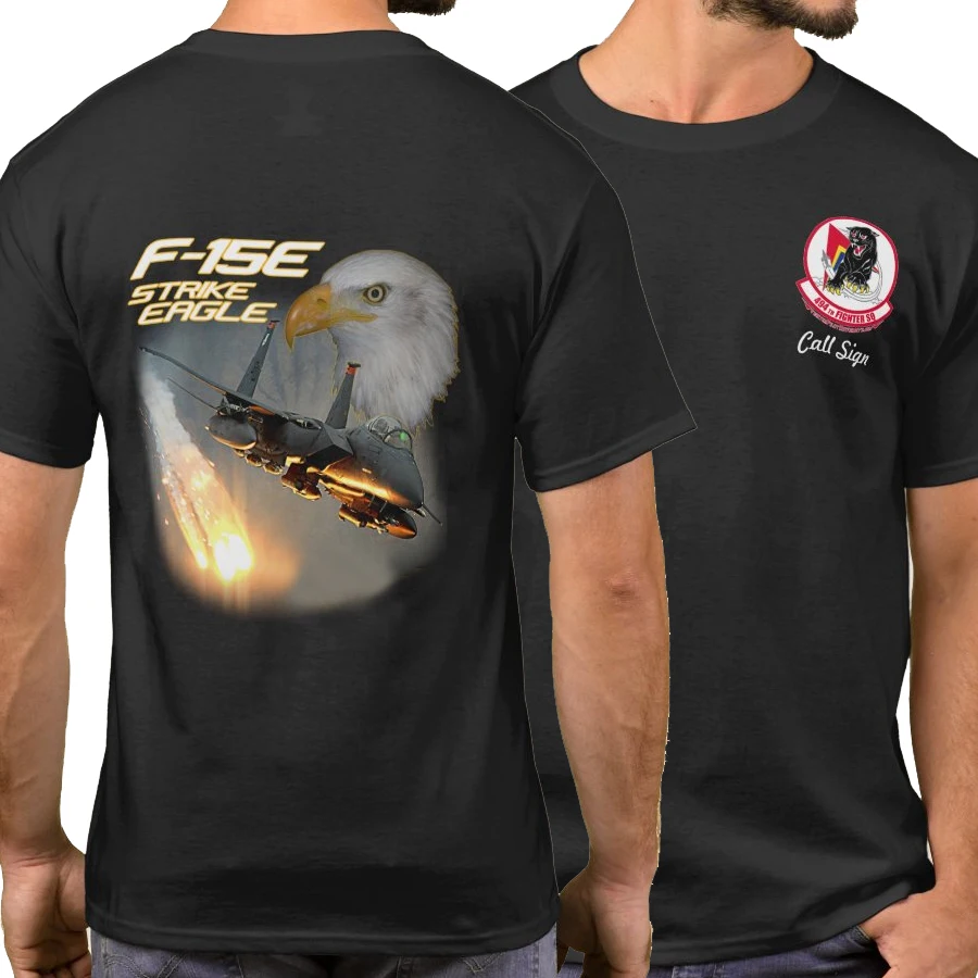 

RAF F-15E Strike Eagle 494th Panthers Fighter Squadron T Shirt New Short Sleeve Casual 100% Cotton O-Neck Summer Mens T-shirt