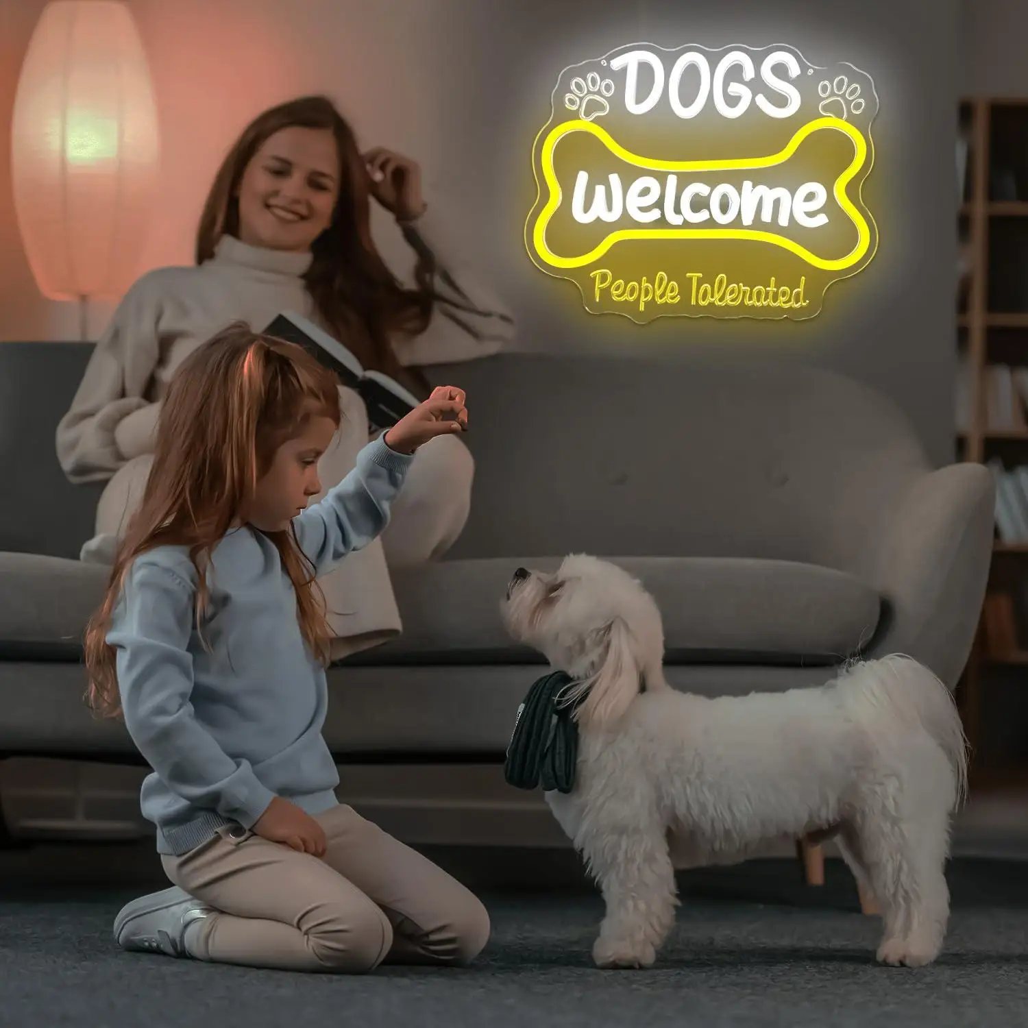Pet Shop Neon Sign USB Dimmable LED Light with Dog Theme for Home Door Office Bar Party Aesthetic Decor Gifts Night Light