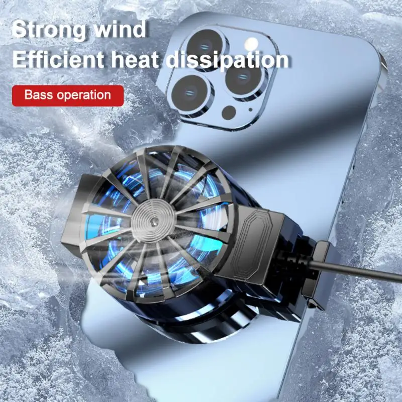 New Mini Cooling Fans for Mobile Phone Silent Cooler Cell Phone Gaming Radiator Game Cooler Portable Cooling Fan