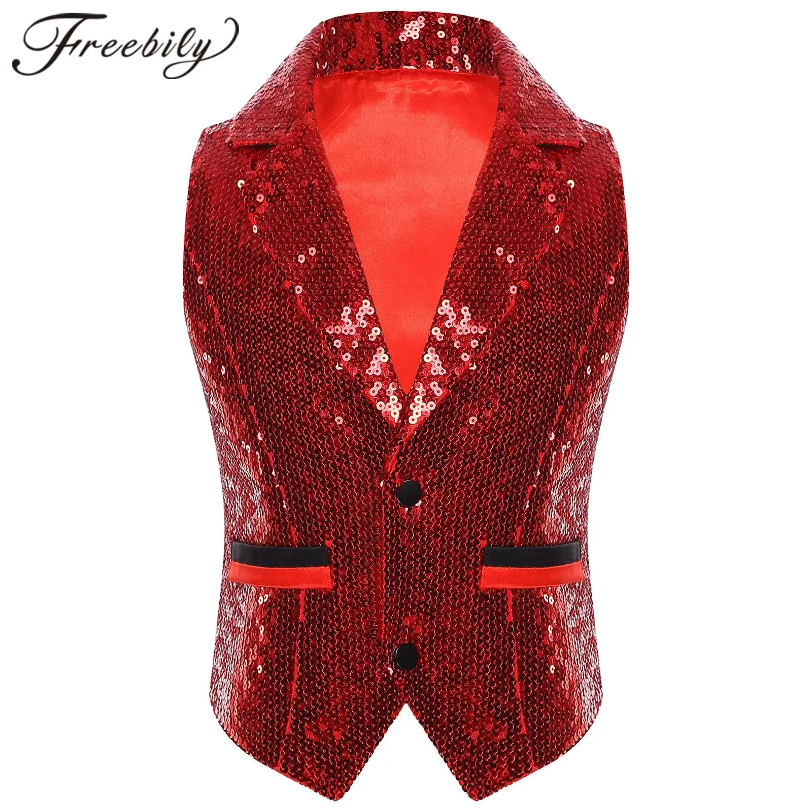 

Детский ковбойский топ для мальчиков, жилет с пайетками, детский жилет-безрукавка для мальчиков, костюм для джазовых танцев, сценический костюм для выступлений