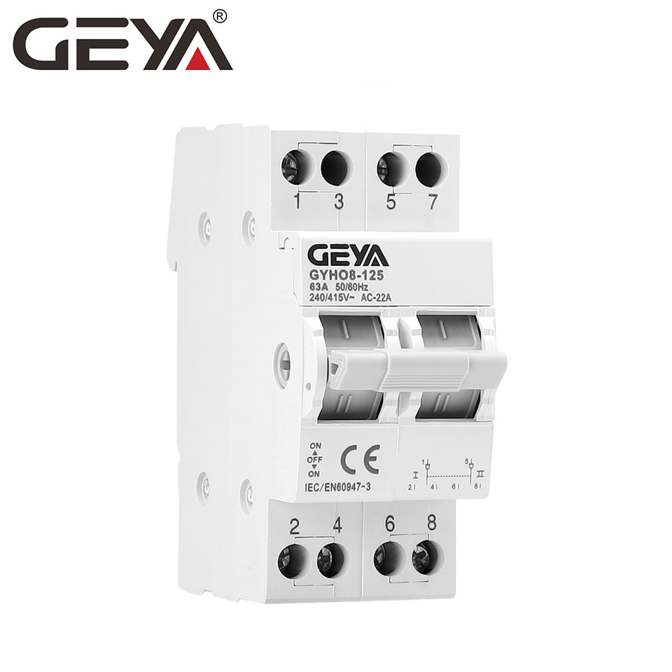  2P 40A MTS Dual Power Manual Transfer Isolating Switch Interlock Din Rail Circuit Breaker AC Isotator 