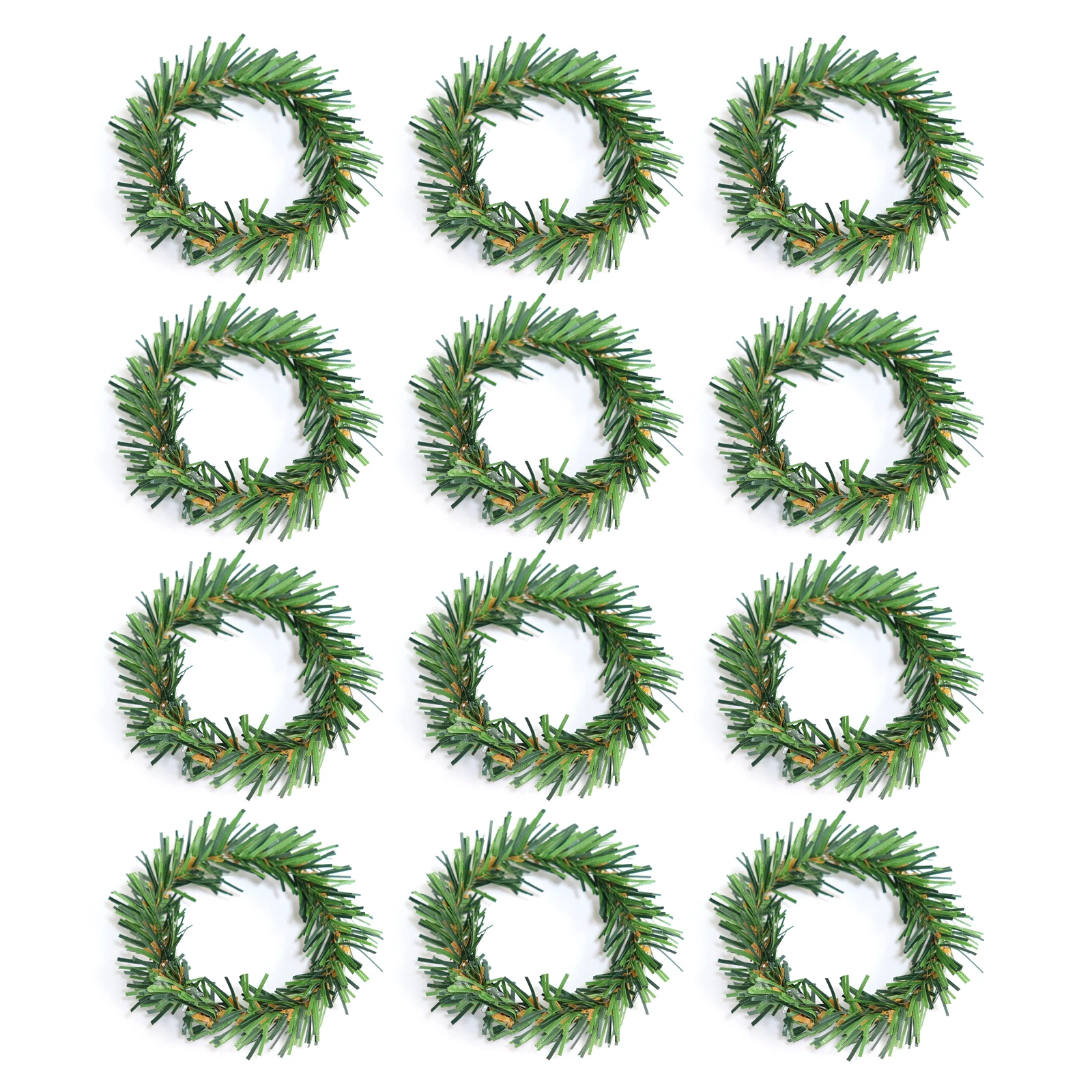 Christmas Candle Rings Home Decoration Festival Supplies Creative Grass Canfle Holder Artificial Flower Wreath