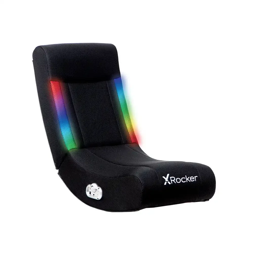 Rocker Solo RGB Audio Floor Rocker Gaming Chair, Black Mesh 29.33 in x 14.96 in x 24.21 in