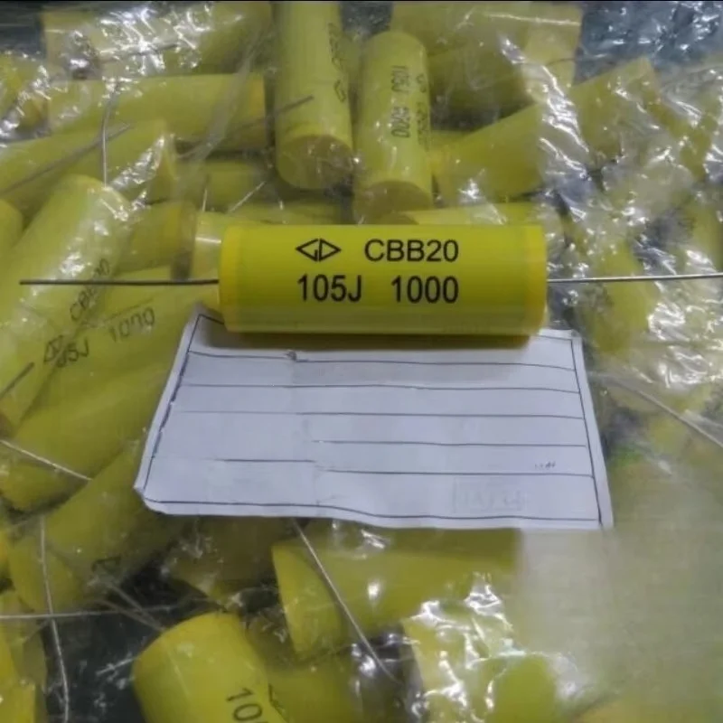 

5 шт. CBB20 1,0 мкФ 1000 В 1u0f 1 мкФ 105 осевой пленочный конденсатор