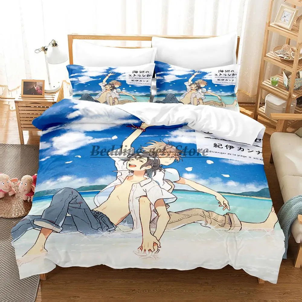 

2023 Seaside Umibe No Etranger Bedding Set Single Twin Full Queen King Size Bed Set Aldult Kid Bedroom Duvetcover Sets Anime Bed