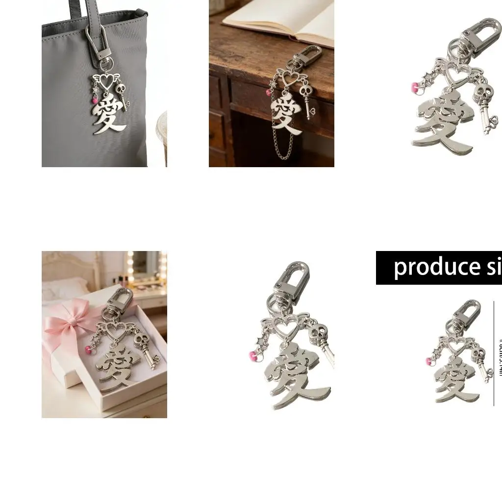  Metal Keychain Featuring Skull Heart Design For Secure Use Gift Daily Item Backpack Ornament Fashion Expression