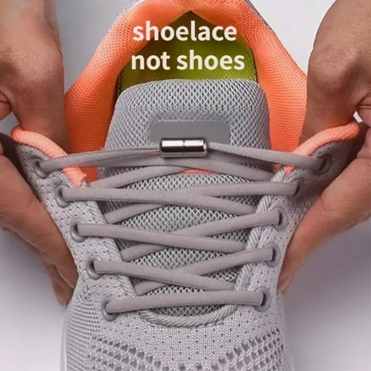 Tie-Free Elastic Shoelaces Semi-Round Lazy Laces with Metal Capsule Buckle for Easy And Secure Shoe Fastening