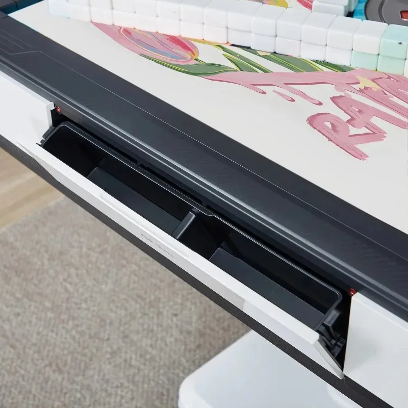 

White Fully Automatic Folding Mahjong Table Dual-use Electric Dining Table Household Compact Mahjong Machine