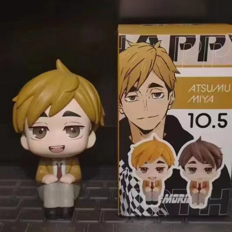 10cm anime haikyuu estatueta olhar up miya atsumu miya osamu figuras de ação pvc q versão coleção modelo periferia brinquedos presentes