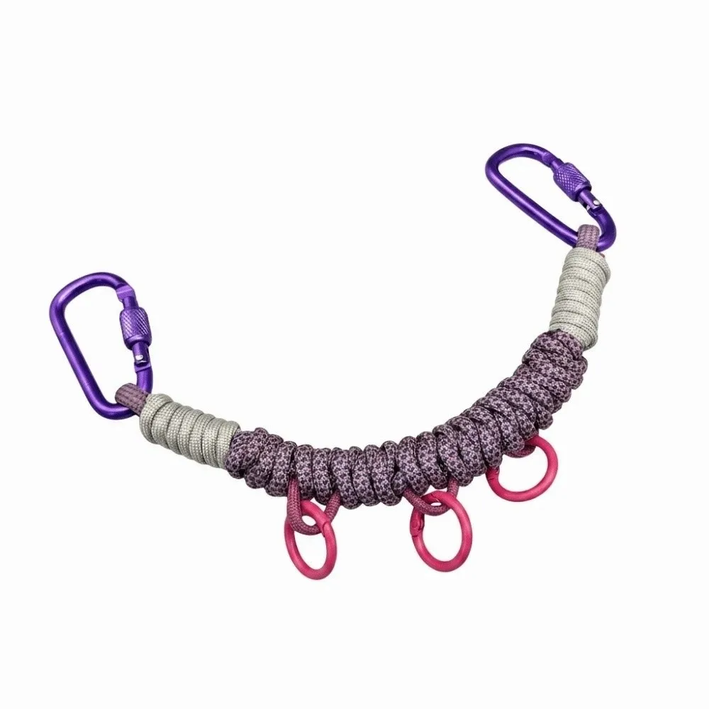 Hand Woven Paracord Bag Charm Rope Multifunctional Detachable Braided Key Chain Metal Clip Vibrant Dopamine