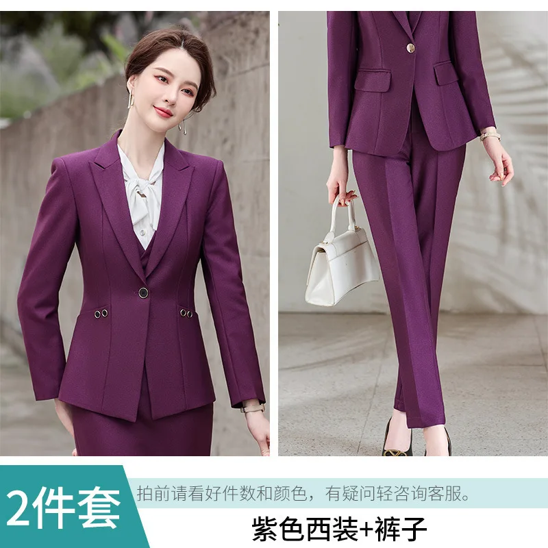 مجموعة Cross-Border2025New Commuter Style سترة نسائية عصرية وسراويل احترافية مكونة من قطعتين