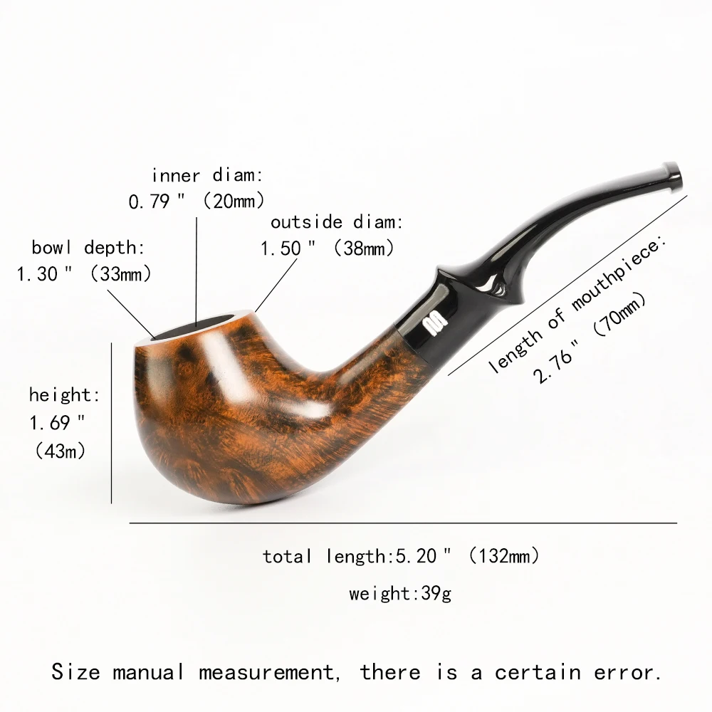 Handmade Tobacco Pipes Curved Handle Briar Wood Pipes Small Smoking Pipes Tabletop Pipes For Beginners Briar Wood Pipes hot Sale